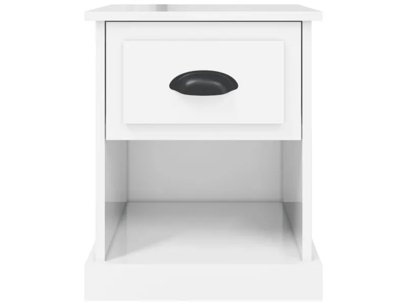 Tables de chevet 2 pcs blanc brillant 39x39x47,5 cm