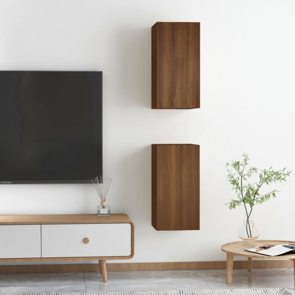 Meubles TV 2 pcs Chêne marron 30,5x30x60 cm Bois d'ingénierie