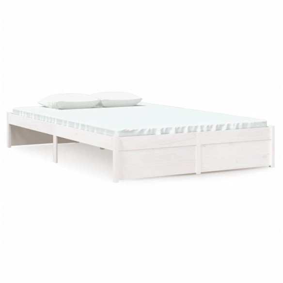 Cadre de lit Blanc Bois massif 120x190 cm Petit double