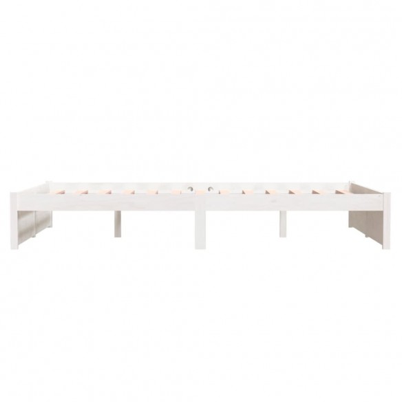 Cadre de lit Blanc Bois massif 120x190 cm Petit double