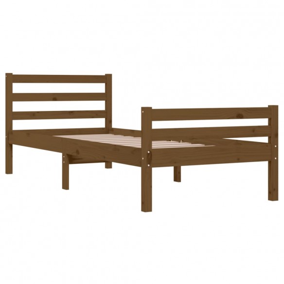 Cadre de lit Marron miel Bois massif 100x200 cm