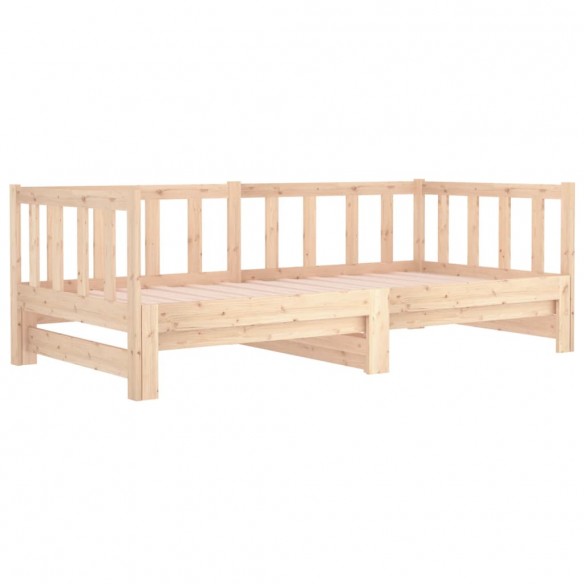 Lit coulissant 2x(90x190) cm Bois de pin massif