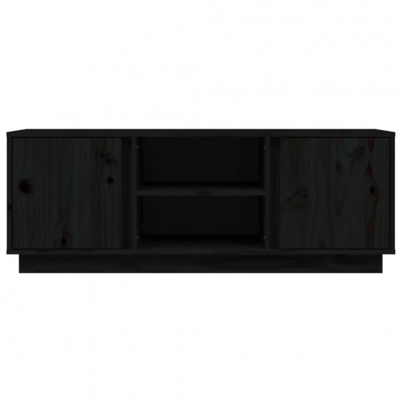 Meuble TV Noir 110x35x40,5 cm Bois de pin massif