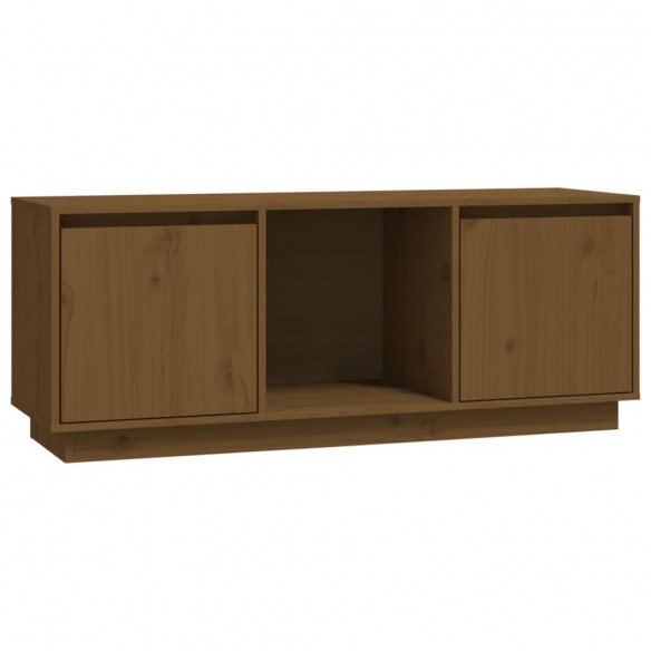 Meuble TV Marron miel 110,5x35x44 cm Bois de pin massif