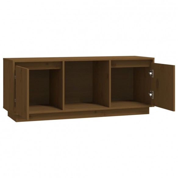 Meuble TV Marron miel 110,5x35x44 cm Bois de pin massif