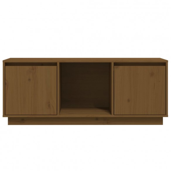 Meuble TV Marron miel 110,5x35x44 cm Bois de pin massif