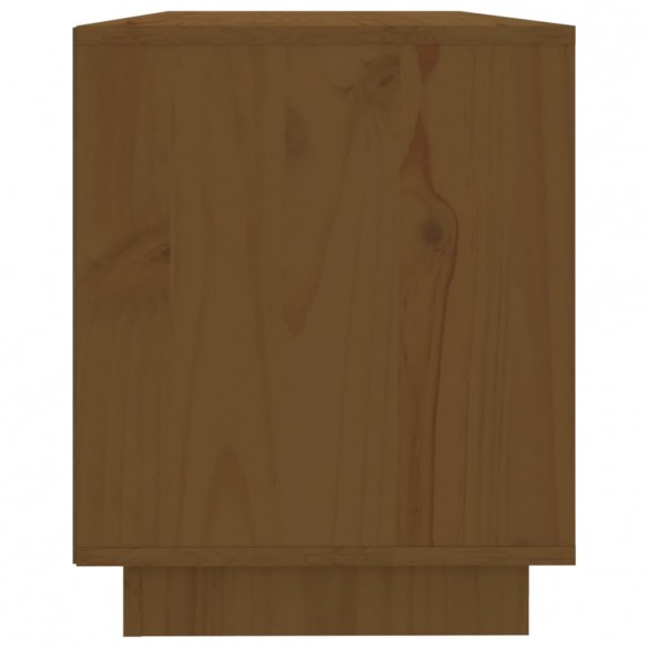 Meuble TV Marron miel 110,5x35x44 cm Bois de pin massif