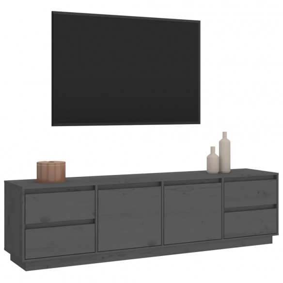 Meuble TV Gris 176x37x47,5 cm Bois de pin massif