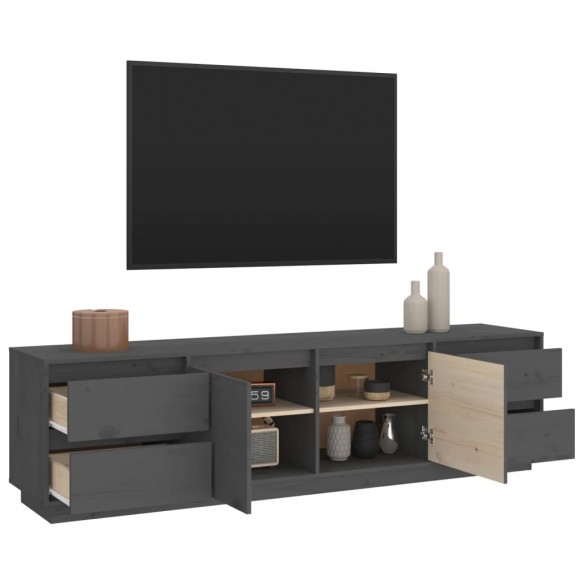 Meuble TV Gris 176x37x47,5 cm Bois de pin massif