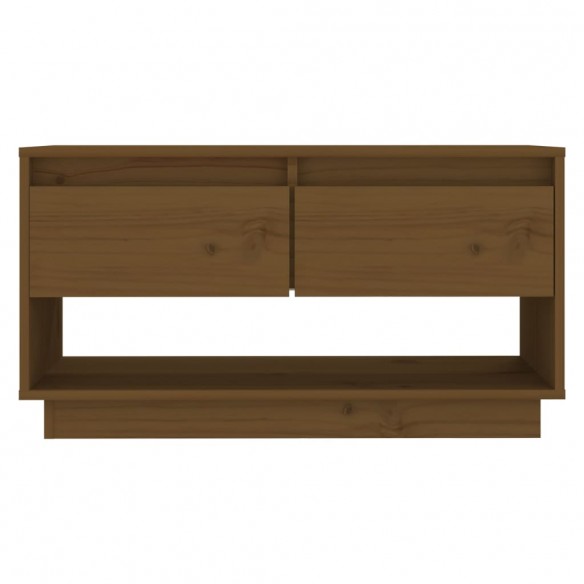 Meuble TV Marron miel 74x34x40 cm Bois de pin massif