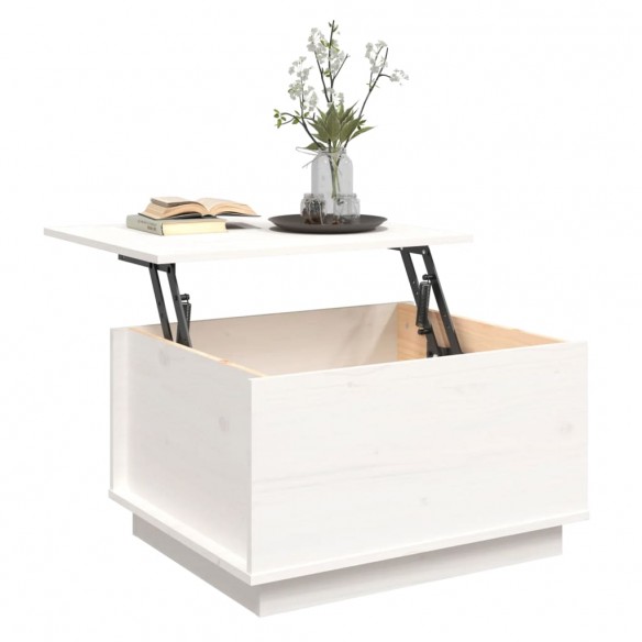 Table basse Blanc 60x50x35 cm Bois massif de pin