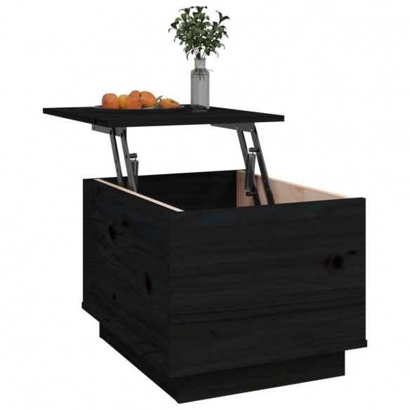 Table basse Noir 40x50x35 cm Bois massif de pin