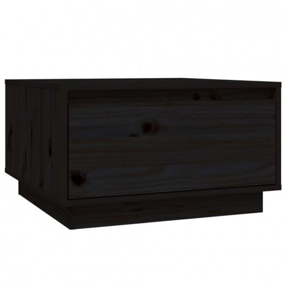 Table basse Noir 55x56x32 cm Bois massif de pin