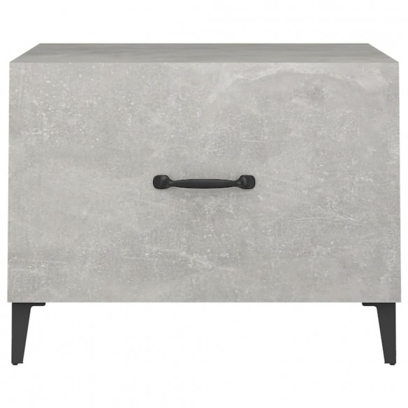 Tables basses avec pieds en métal 2 pcs Gris béton 50x50x40 cm