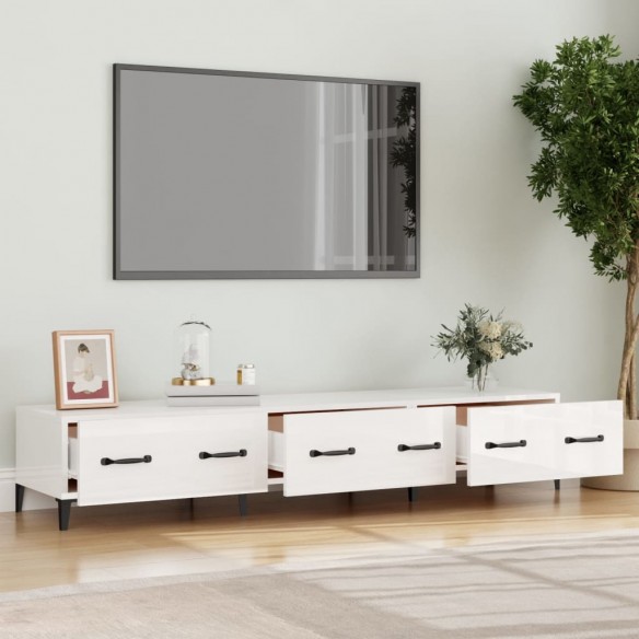 Meuble TV Blanc brillant 150x34,5x30 cm Bois d'ingénierie