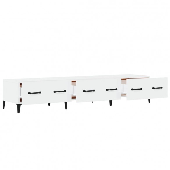 Meuble TV Blanc brillant 150x34,5x30 cm Bois d'ingénierie