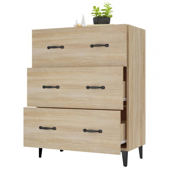 Buffet chêne sonoma 69,5x34x90 cm bois d'ingénierie