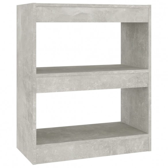 Bibliothèque/Séparateur de pièce Gris béton 60x30x72 cm