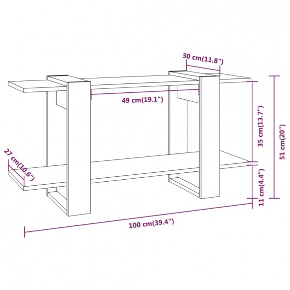 Bibliothèque Blanc 100x30x51 cm Bois d'ingénierie