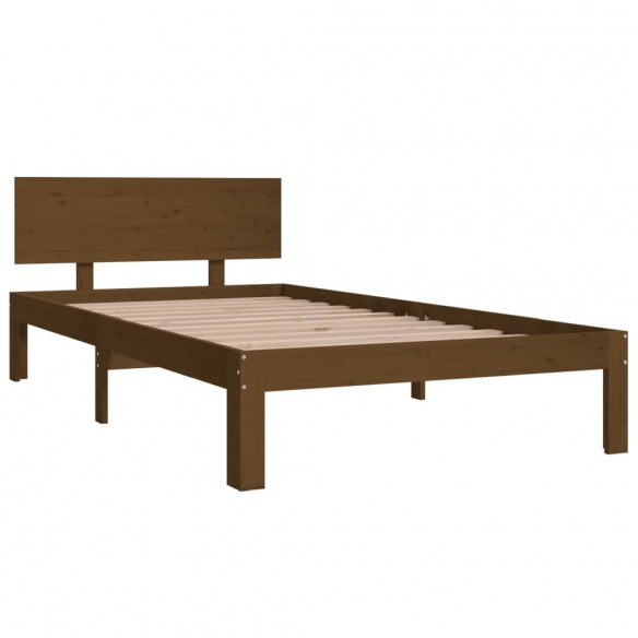 Cadre de lit Marron miel Bois de pin massif 100x200 cm