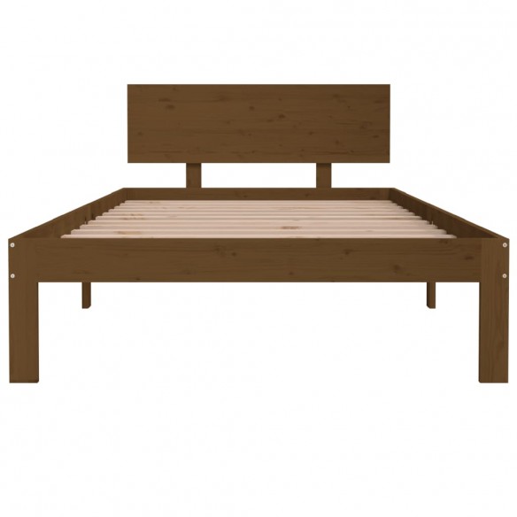 Cadre de lit Marron miel Bois de pin massif 100x200 cm