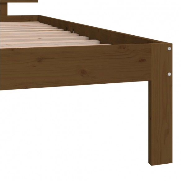 Cadre de lit Marron miel Bois de pin massif 100x200 cm