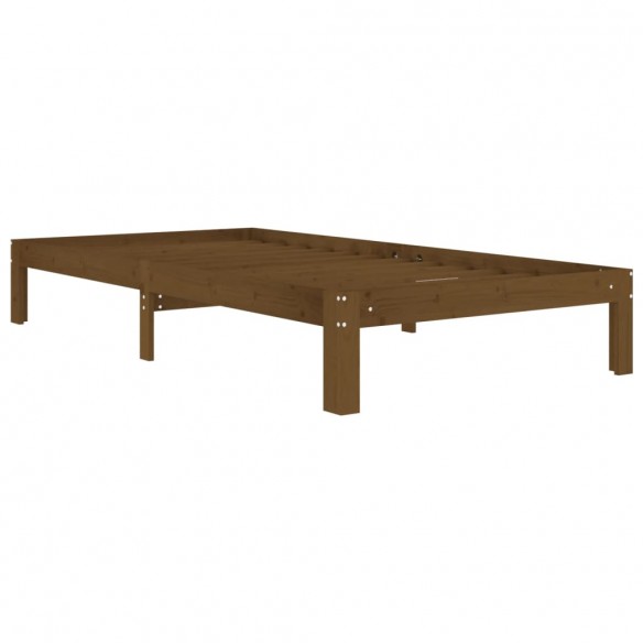 Cadre de lit Marron miel Bois de pin massif 100x200 cm