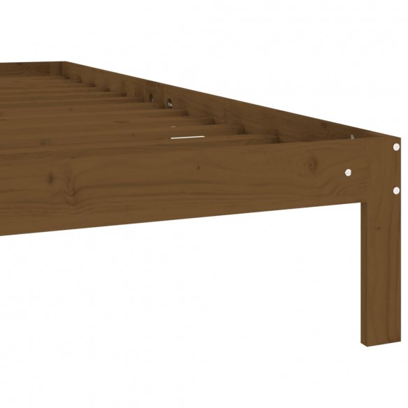 Cadre de lit Marron miel Bois de pin massif 100x200 cm