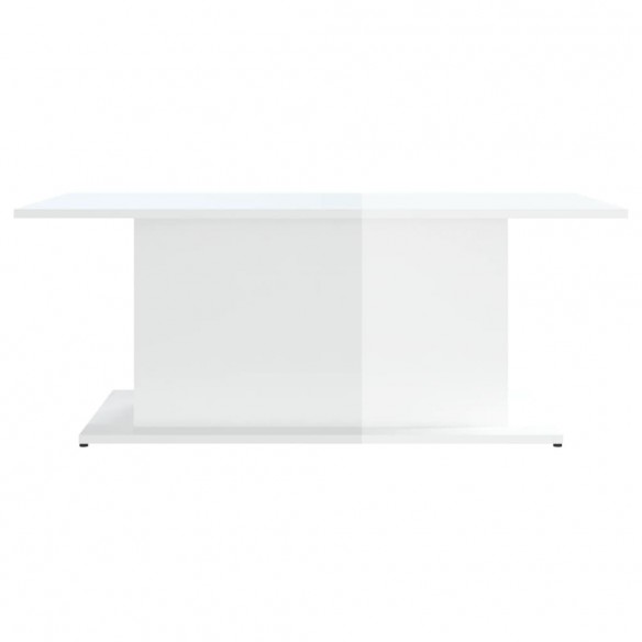 Table basse Blanc brillant 102x55,5x40 cm Aggloméré