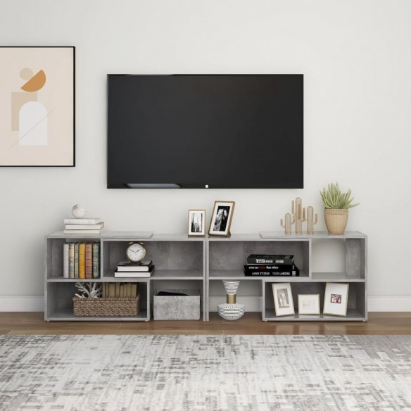 Meuble TV Gris béton 149x30x52 cm Aggloméré