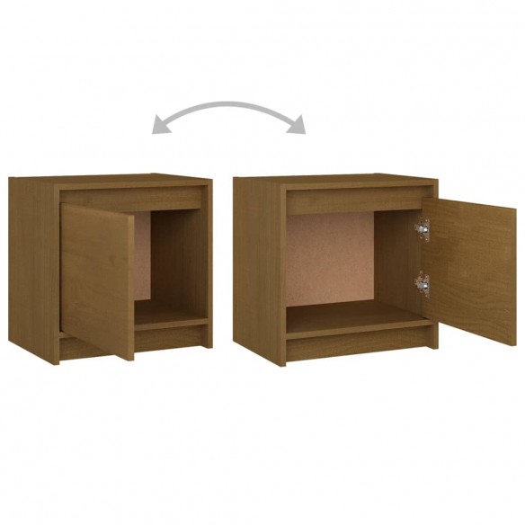 Tables de chevet 2 pcs Marron miel 40x30,5x40 cm Bois de pin