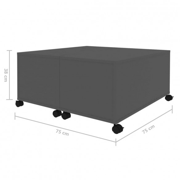 Table basse Gris 75x75x38 cm Aggloméré