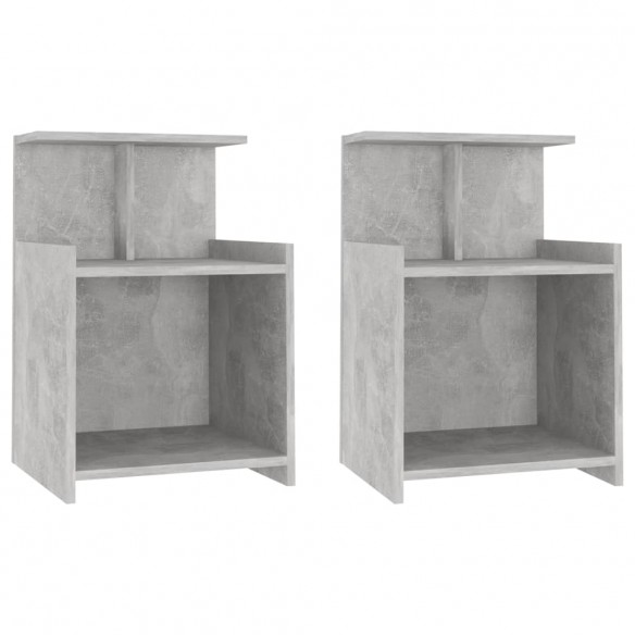 Tables de chevet 2 pcs Gris béton 40x35x60 cm Aggloméré