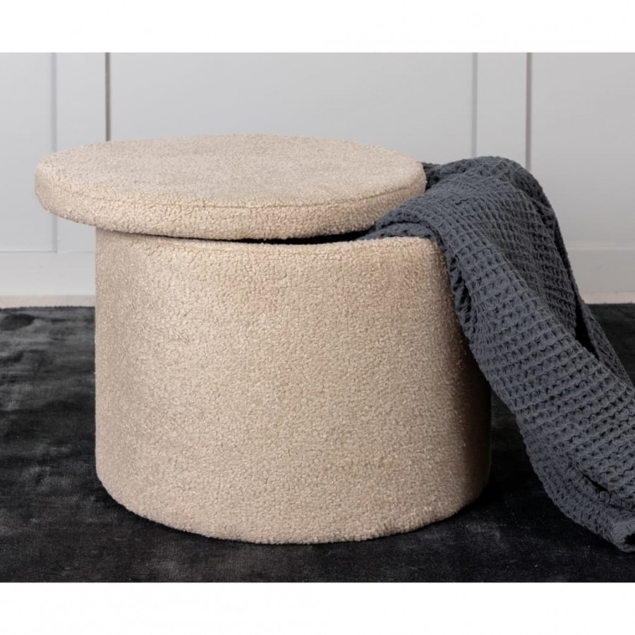 Venture Home Pouf Dunken 51x51x43 cm Teddy Beige