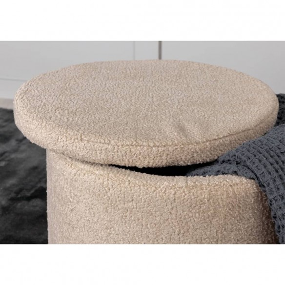 Venture Home Pouf Dunken 51x51x43 cm Teddy Beige