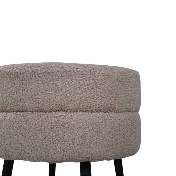 Venture Home Pouf Pot 40x40x40 cm Teddy Beige et noir