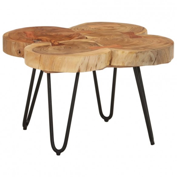 Table basse 36 cm 4 troncs bois d'acacia massif