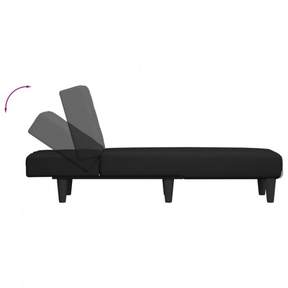 Chaise longue noir tissu