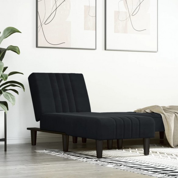 Chaise longue noir velours