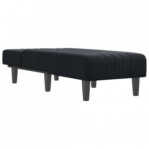 Chaise longue noir velours