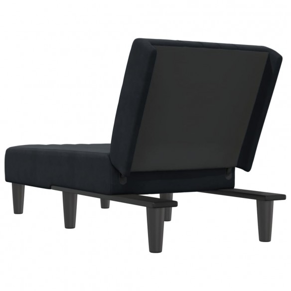 Chaise longue noir velours