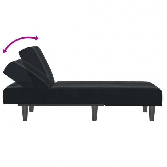 Chaise longue noir velours