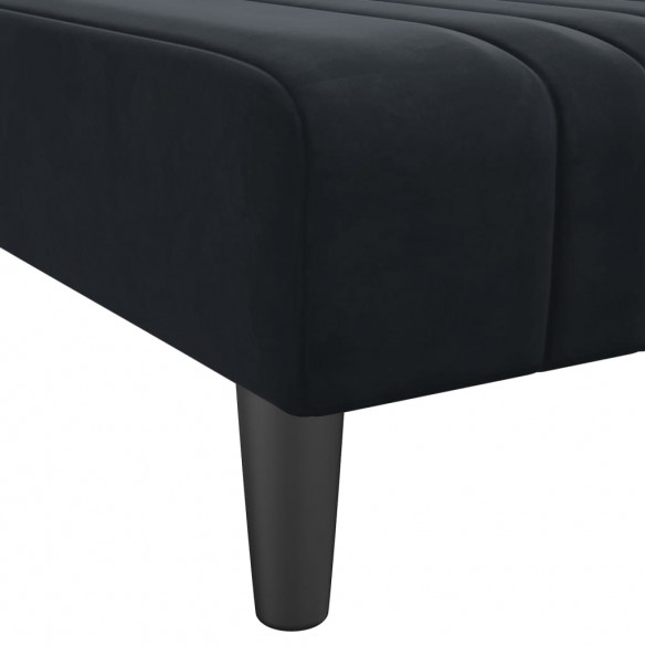 Chaise longue noir velours