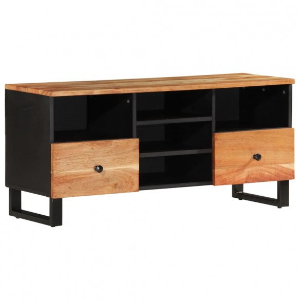 Meuble TV 100x33x46 cm bois d'acacia solide et d'ingénierie