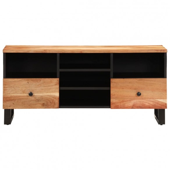 Meuble TV 100x33x46 cm bois d'acacia solide et d'ingénierie