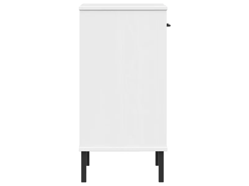 Armoire console avec pieds en métal Blanc Bois pin massif OSLO