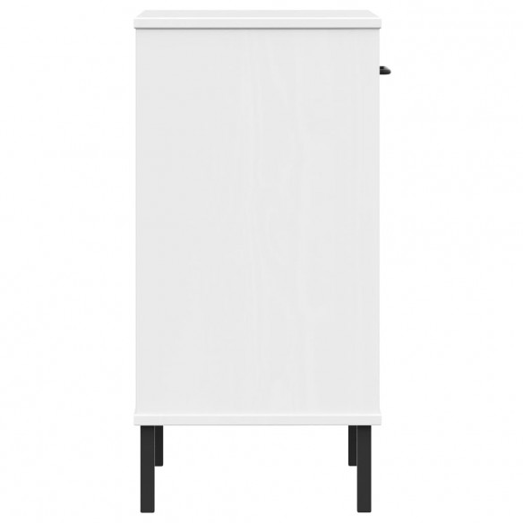 Armoire console avec pieds en métal Blanc Bois pin massif OSLO