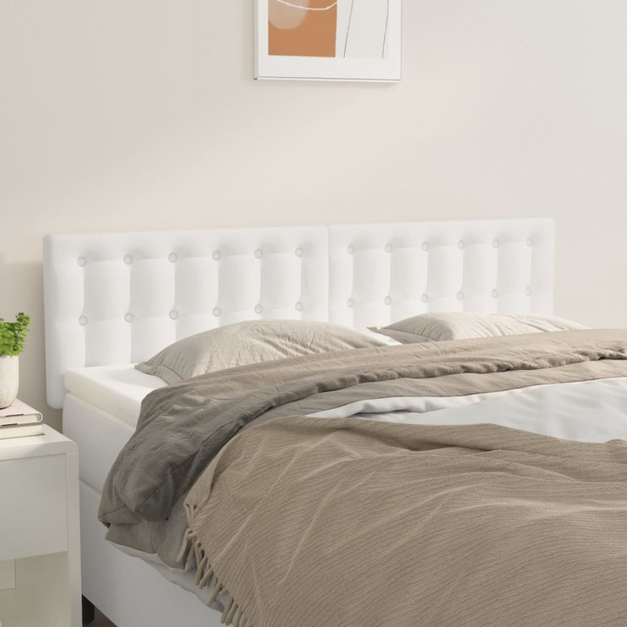 Têtes de lit 2 pcs Blanc 72x5x78/88 cm Similicuir