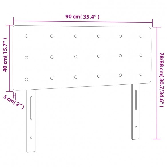 Tête de lit Marron 90x5x78/88 cm Similicuir