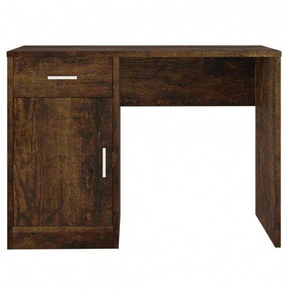 Bureau avec tiroir et armoire Chêne fumé 100x40x73 cm